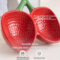 Strawberry Ceramic Tilted Pet Bowl Set for Cats and Dogs, Double Elevated Non Slip, Red - view 5