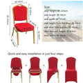 Stretch Chair Covers for Hotel Wedding Banquet Decor, Pack of 4 - Wine Red - view 5