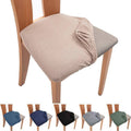 Stretch Dining Chair Seat Covers Jacquard Removable Washable Slipcover - Black - view 3