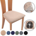 Stretch Dining Chair Seat Covers Jacquard Removable Washable Slipcover - Black - view 4
