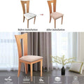 Stretch Dining Chair Seat Covers Jacquard Removable Washable Slipcover - Black - view 5