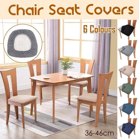 Stretch Dining Chair Seat Covers Jacquard Removable Washable Slipcover - Blue - view 2