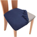 Stretch Dining Chair Seat Covers Jacquard Removable Washable Slipcover - Navy