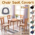 Stretch Dining Chair Seat Covers Jacquard Removable Washable Slipcover - Navy - view 2