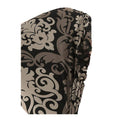 Stretch Dining Chair Slipcover - Black and Beige Damask Print