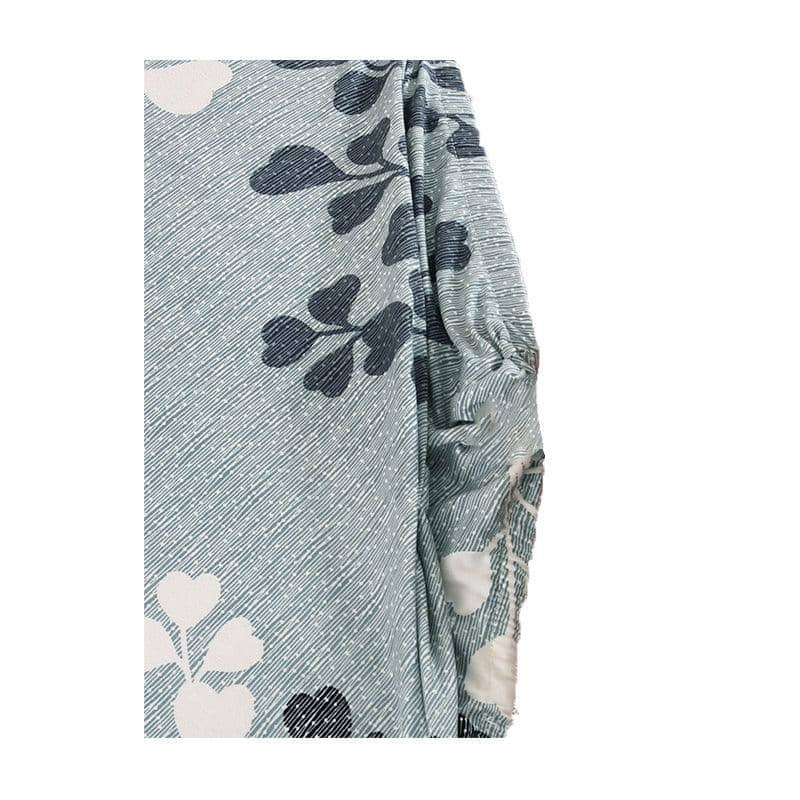 Stretch Dining Chair Slipcover - Pale Blue Leaf Print