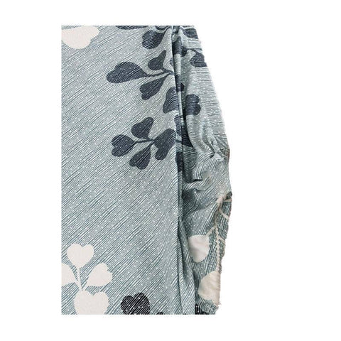 Stretch Dining Chair Slipcover - Pale Blue Leaf Print