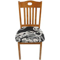 Stretch Dining Chair Slipcover - Pale Blue Leaf Print - view 4