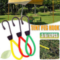 Stretch Latex Tent Peg Hooks with Metal Hook, Anti-Slip - Pack of 6 - view 2