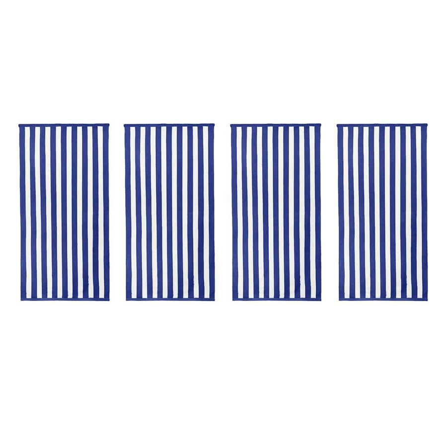 Striped Bath Towels, 75 x 150 cm, Pack of 4 - Blue