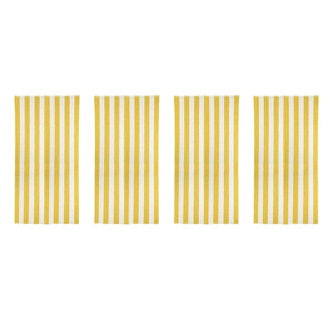 Striped Bath Towels, 75 x 150 cm, Pack of 4 - Yellow