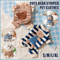Striped Bear Pet Pyjamas for Dogs and Cats - Brown, Size S (Chest 37 cm, Back 25 cm) - view 2