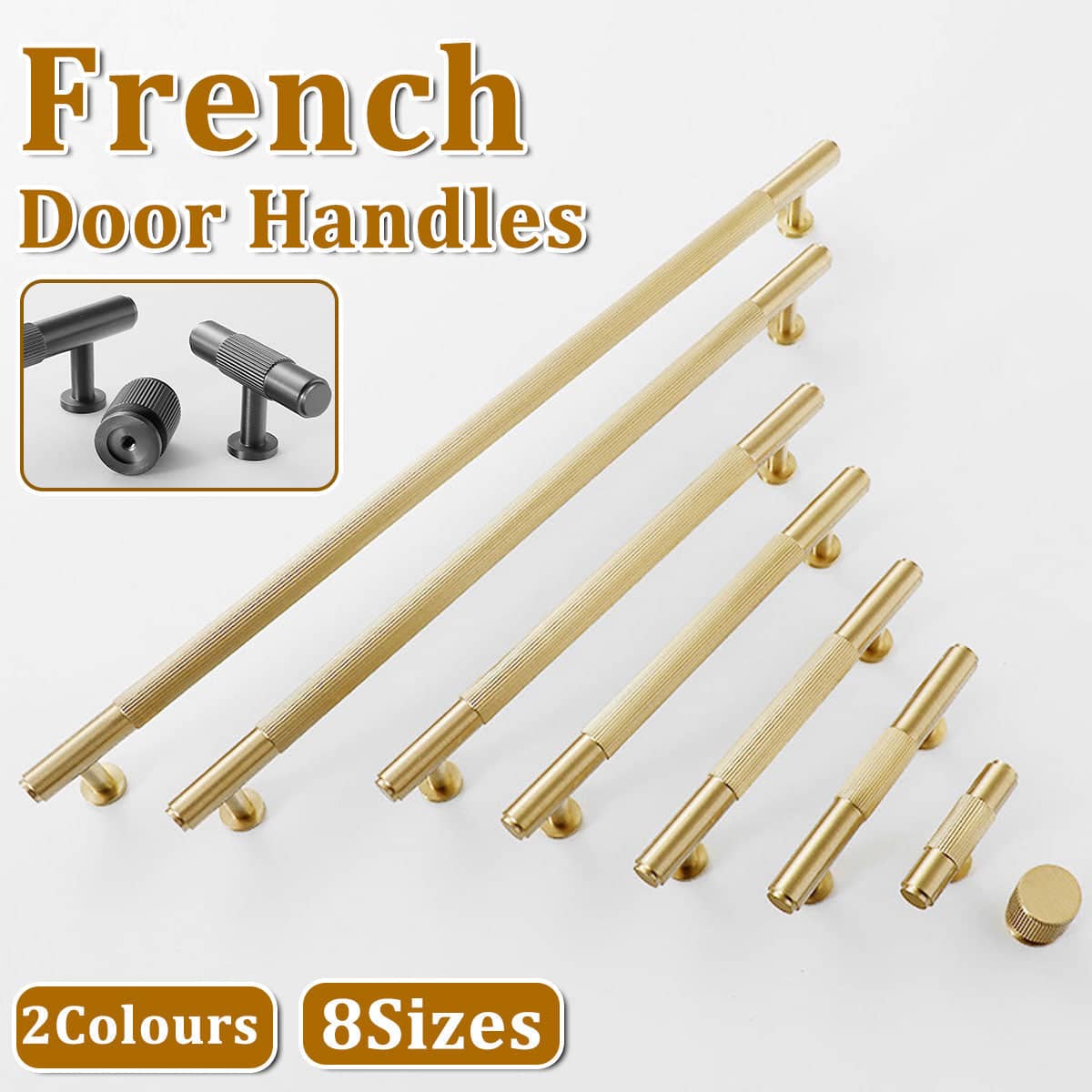 Striped Cabinet Pull Handle, 128 mm Hole Spacing - Gold - view 2