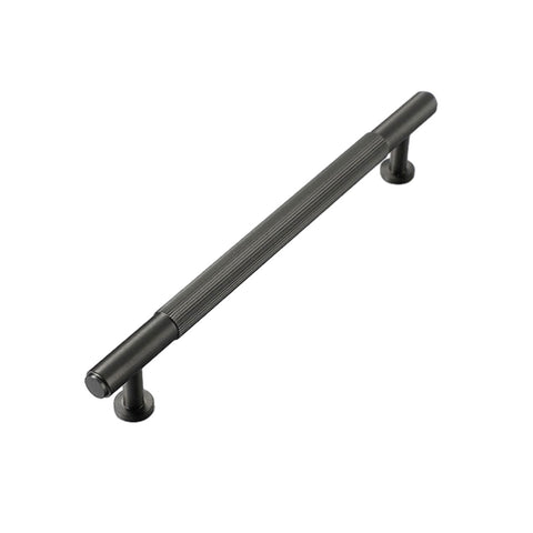 Striped Cabinet Pull Handle, 160 mm Hole Spacing - Black