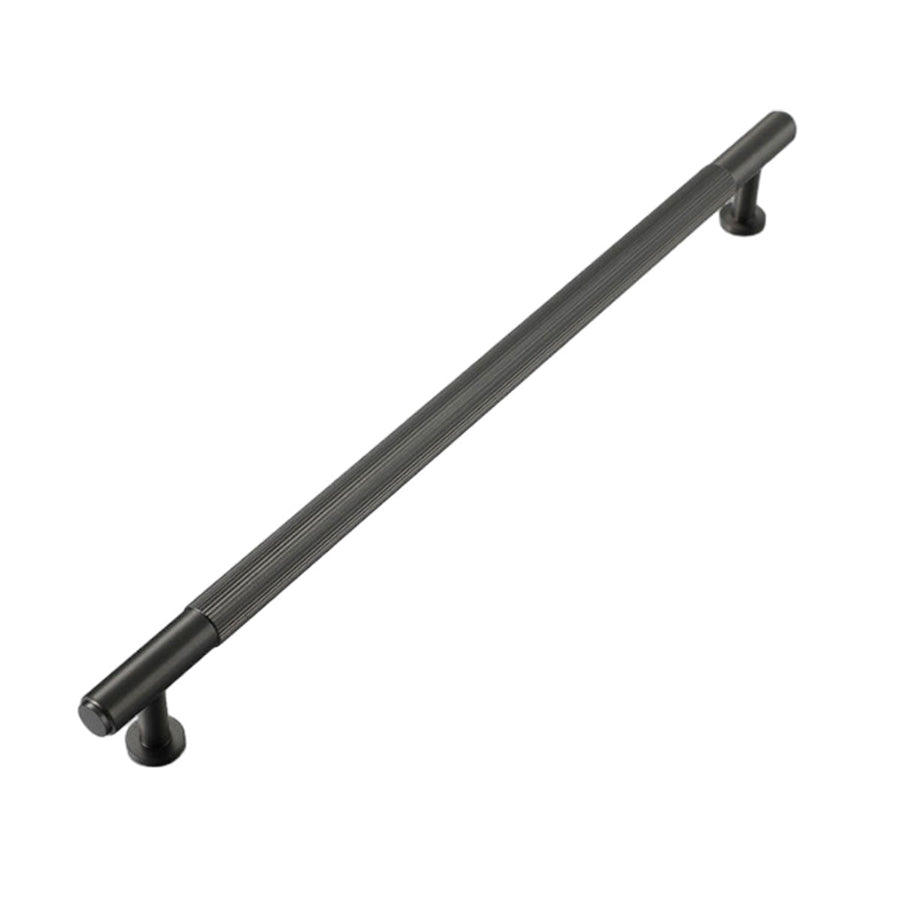 Striped Cabinet Pull Handle, 256 mm Hole Spacing - Black