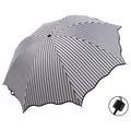 Striped Folding Umbrella for Sun and Rain with Black Rubber UV Coating - view 2