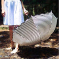 Striped Folding Umbrella for Sun and Rain with Black Rubber UV Coating - view 4