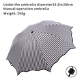 Striped Folding Umbrella for Sun and Rain with Black Rubber UV Coating - view 5