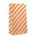 Striped Kraft Paper Gift Bags, Pack of 100 - Orange, Large 13 x 8 x 24cm