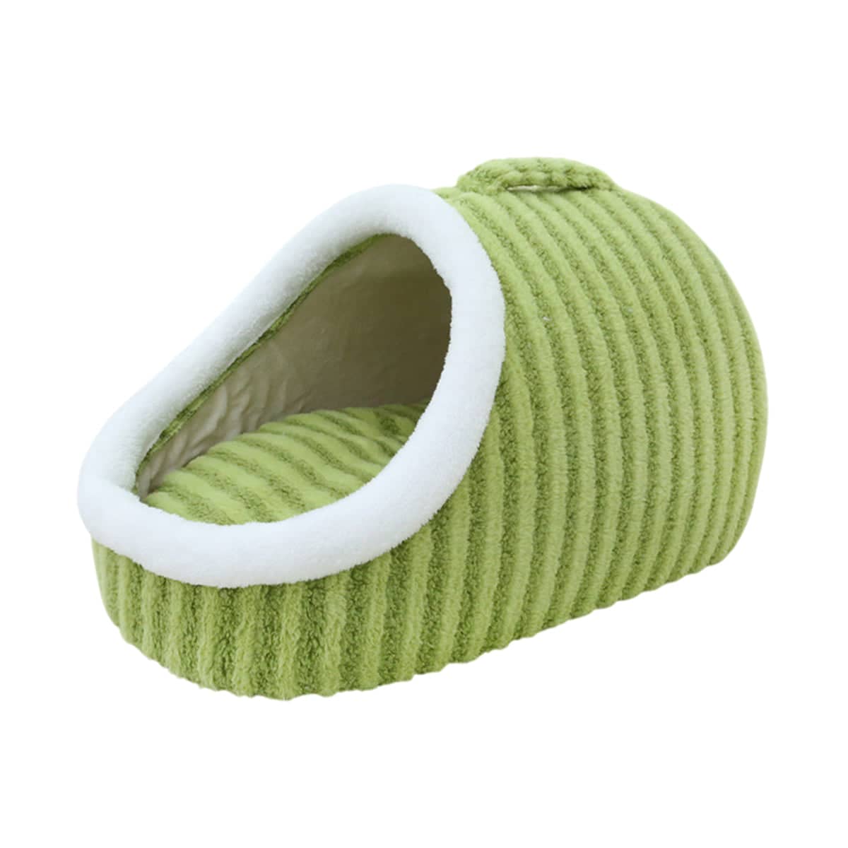 Striped Pet Bed Warm Soft Cat Dog Cave Nest Thickened Cozy Indoor Sleeping - Small (45 x 30 x 25 cm)