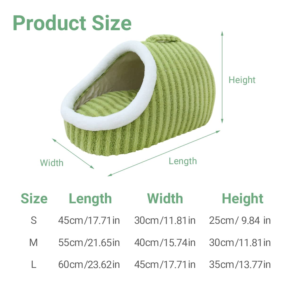 Striped Pet Bed Warm Soft Cat Dog Cave Nest Thickened Cozy Indoor Sleeping - Small (45 x 30 x 25 cm) - view 3