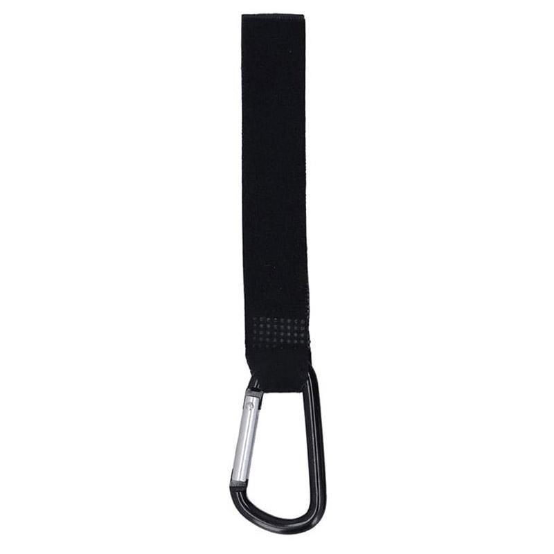 Stroller Hooks with Hook-And-Loop Straps - Black, Pack of 2