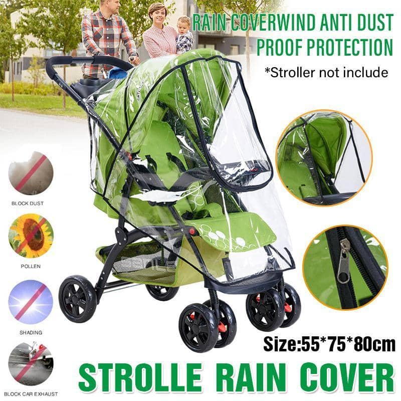Stroller Rain Cover in Clear PVC, 55 x 80 cm