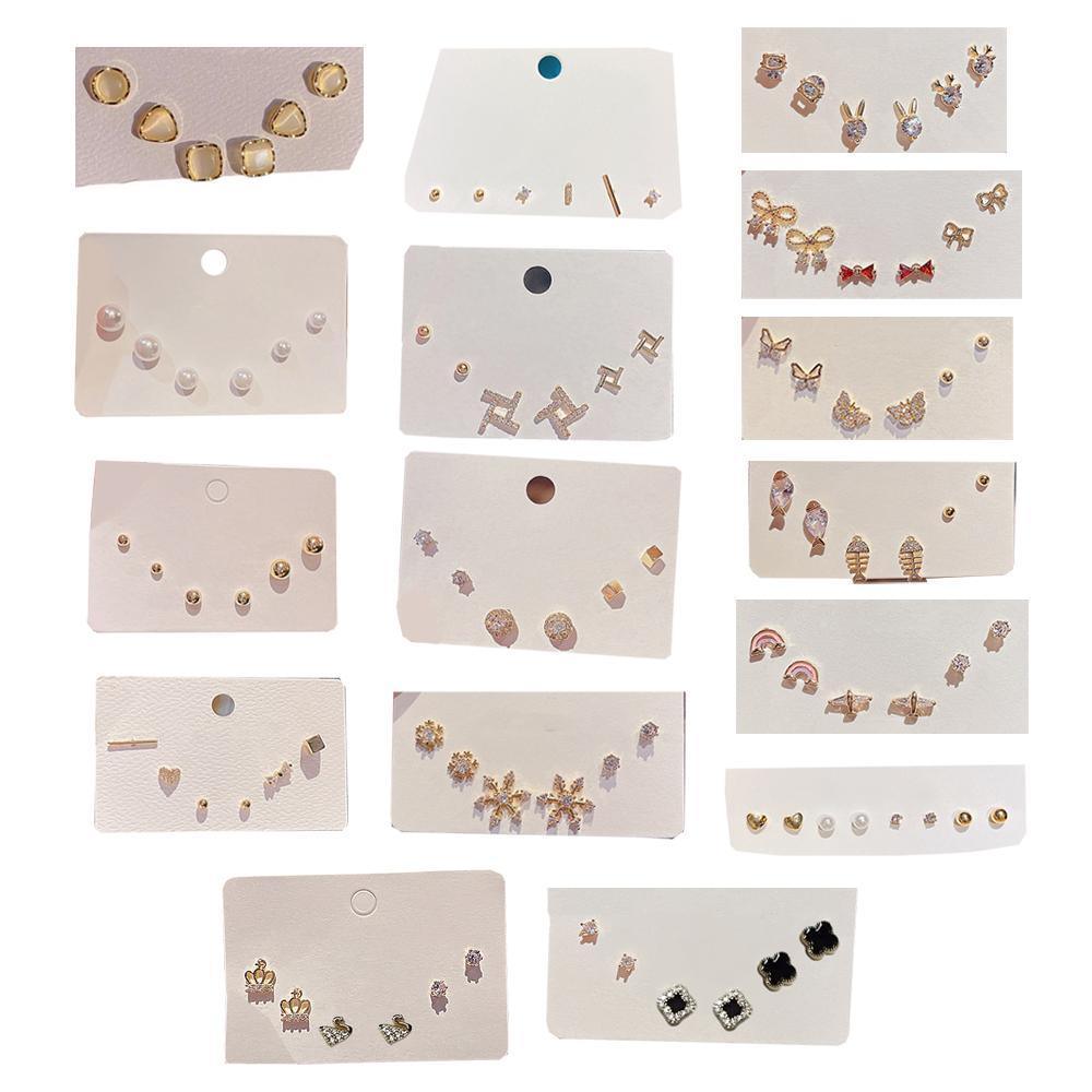 Stud Earring Set - Crown and Swan Crystal Studs (Design 9) - view 3