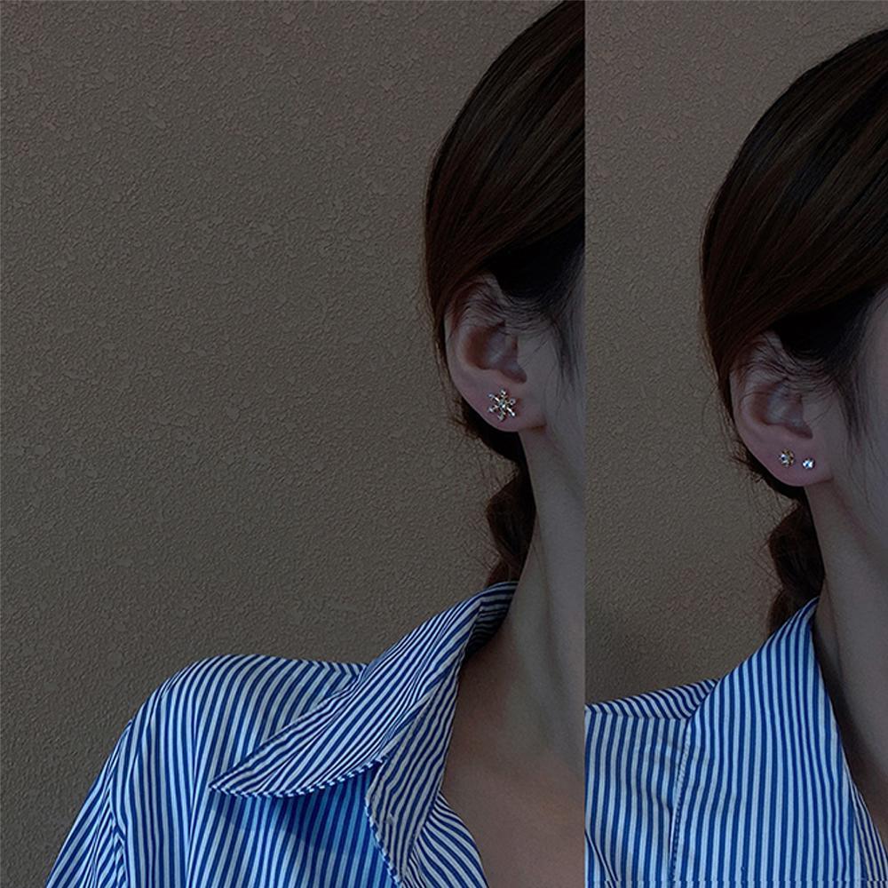 Stud Earring Set - Crown and Swan Crystal Studs (Design 9) - view 4