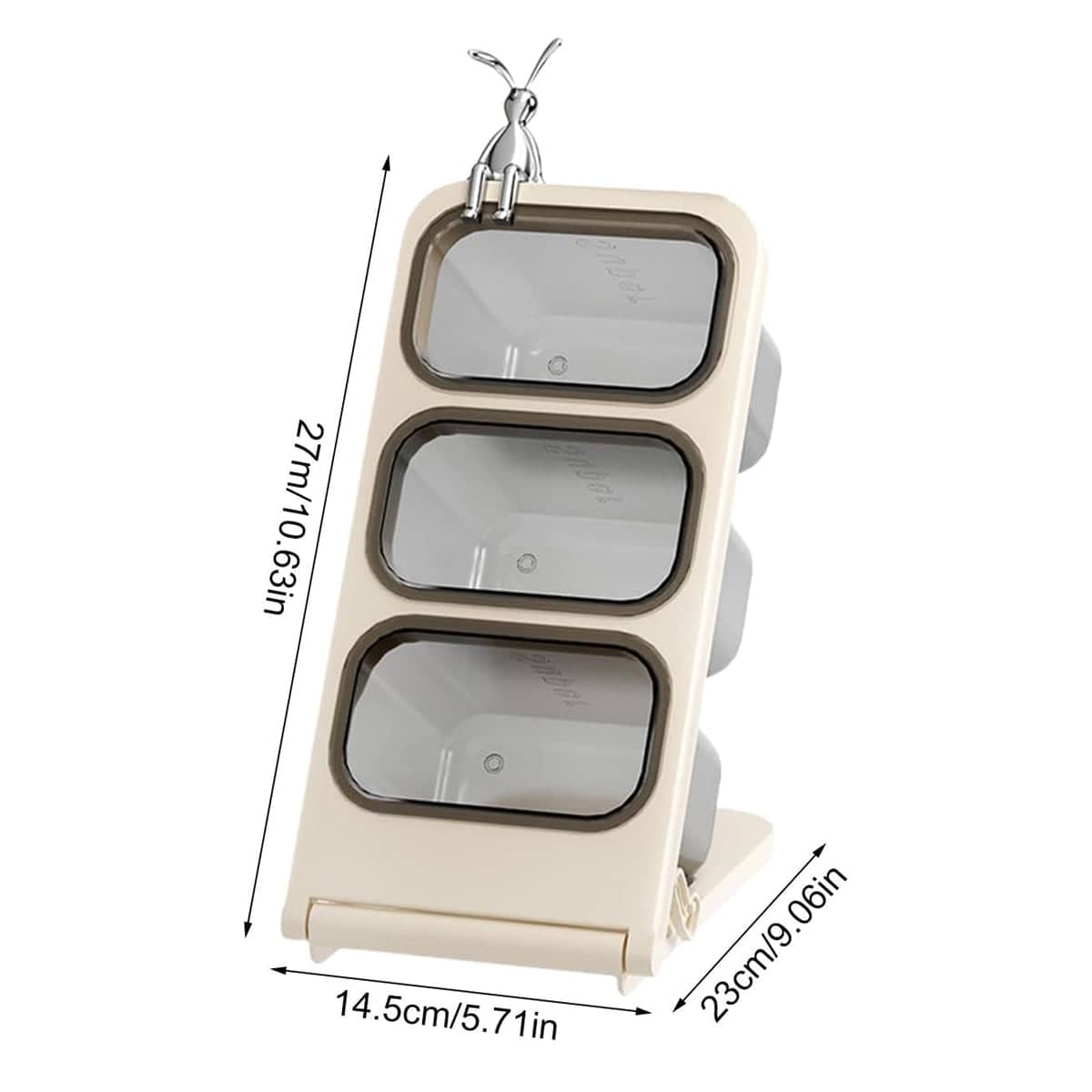 Student Desktop Organiser 3 Tier Pen and Stationery Storage, Beige - view 3