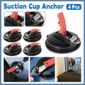Suction Cup Anchor Hooks, 4 Pack, Black and Red
