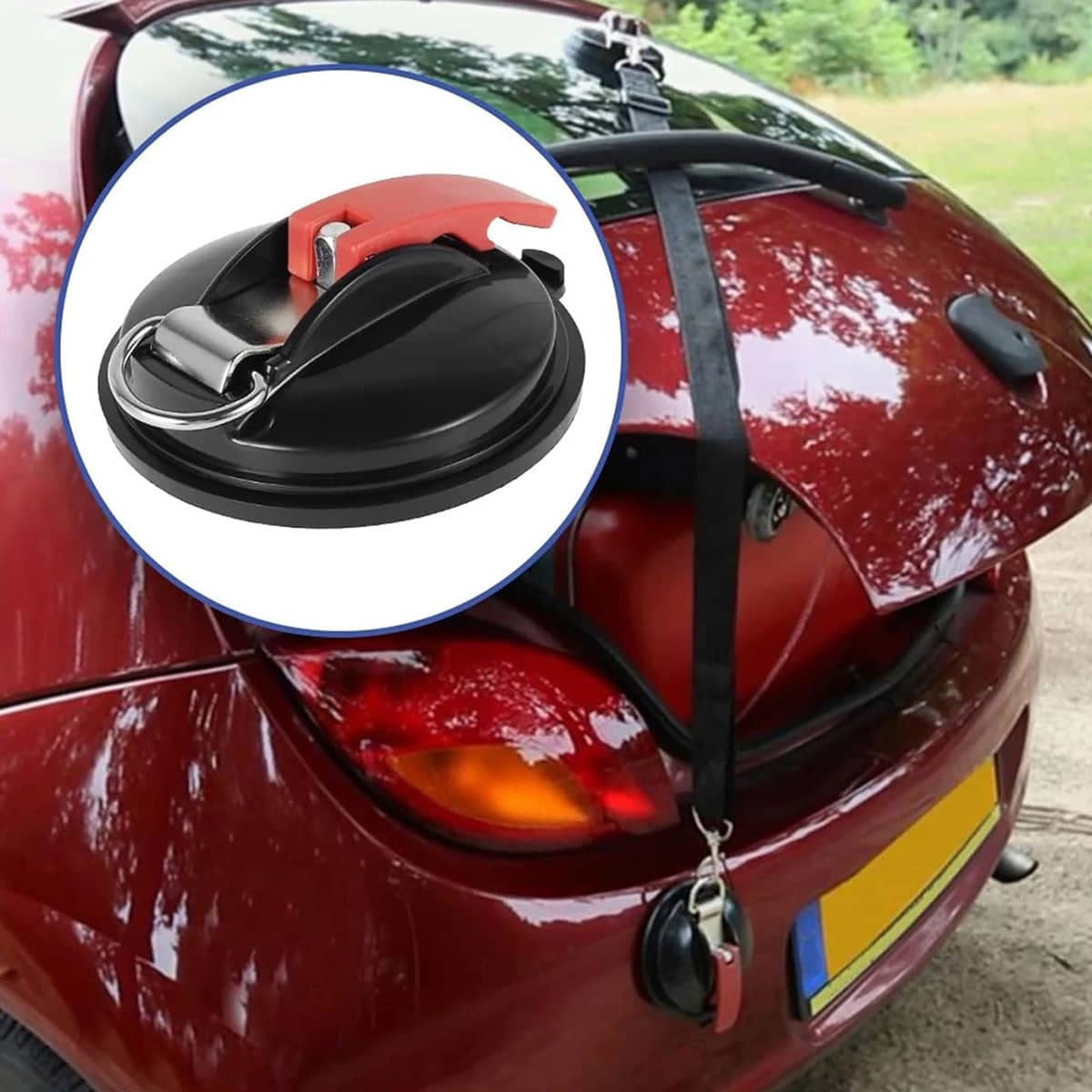 Suction Cup Anchor Hooks, 4 Pack, Black and Red - view 4