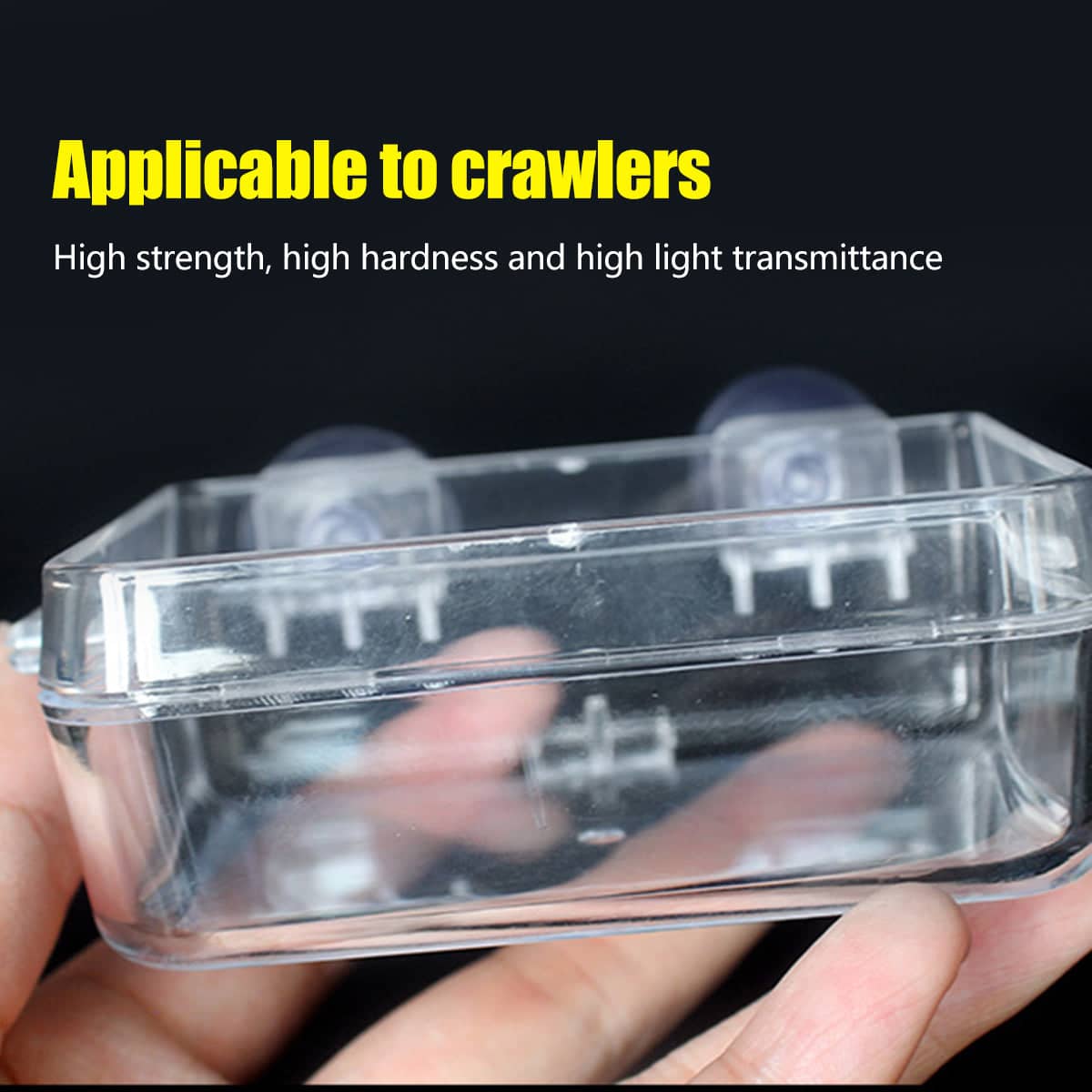 Suction Cup Reptile Feeder Dish - Clear, 13.5 x 6.5 x 2.5 cm - view 5