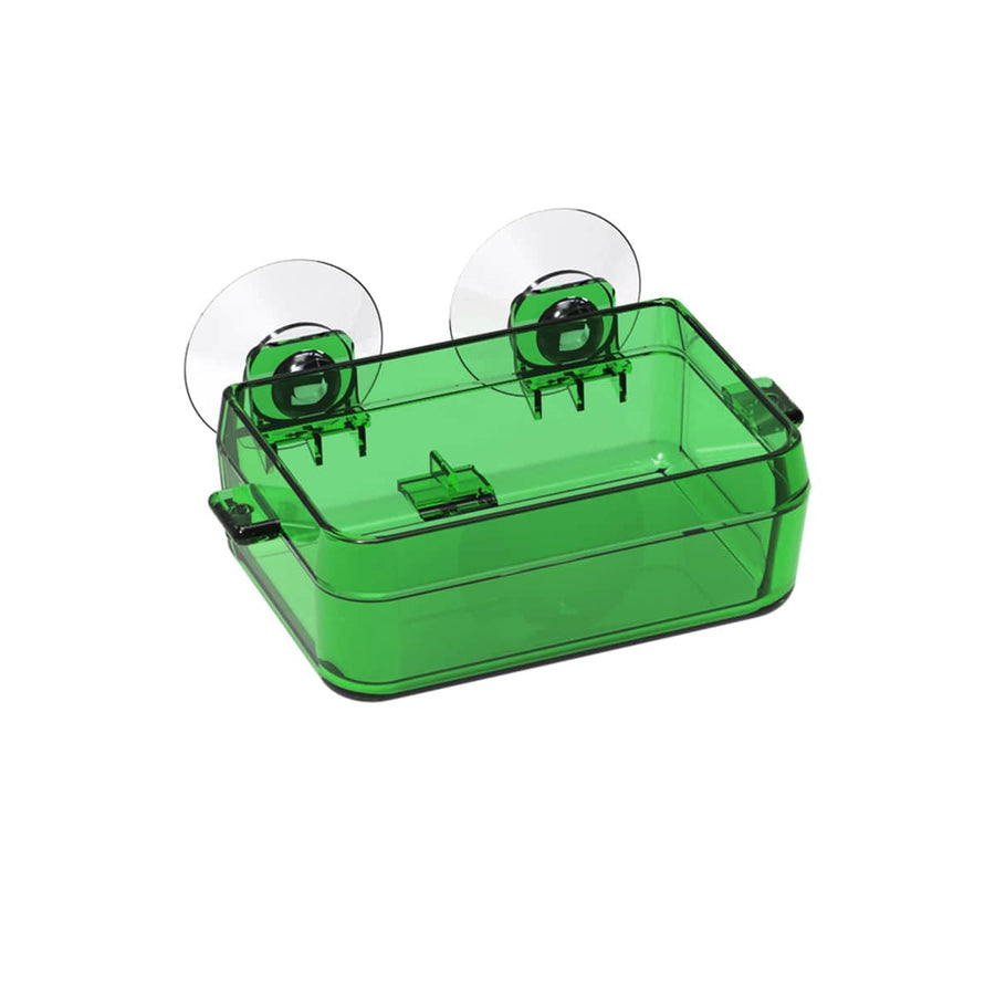 Suction Cup Reptile Feeder Dish - Green, 9 x 6 x 2.5 cm