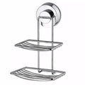 Suction Cup Soap Holder Dish, Stainless Steel - Double Layer