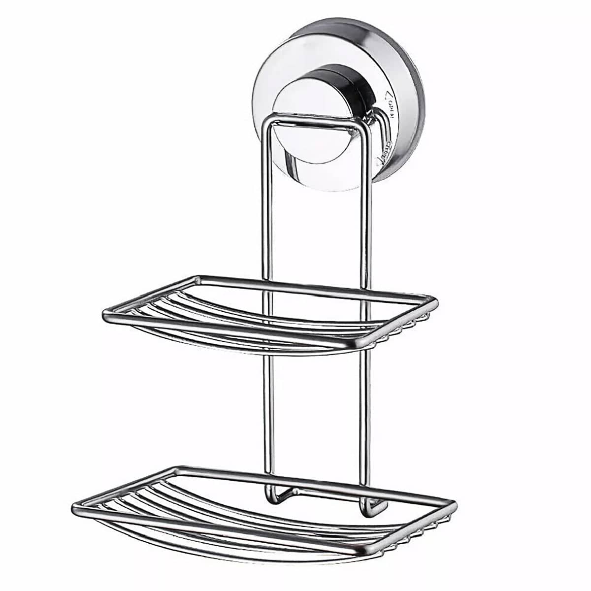 Suction Cup Soap Holder Dish, Stainless Steel - Double Layer