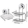 Suction Cup Soap Holder Dish, Stainless Steel - Double Layer - view 4
