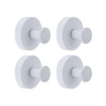 Suction Cup Wall Hooks for Bathroom, No Drill - White, Pack of 4