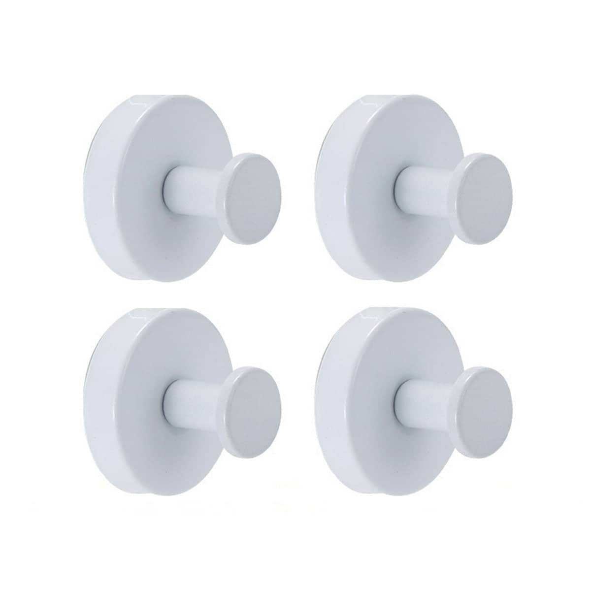 Suction Cup Wall Hooks for Bathroom, No Drill - White, Pack of 4