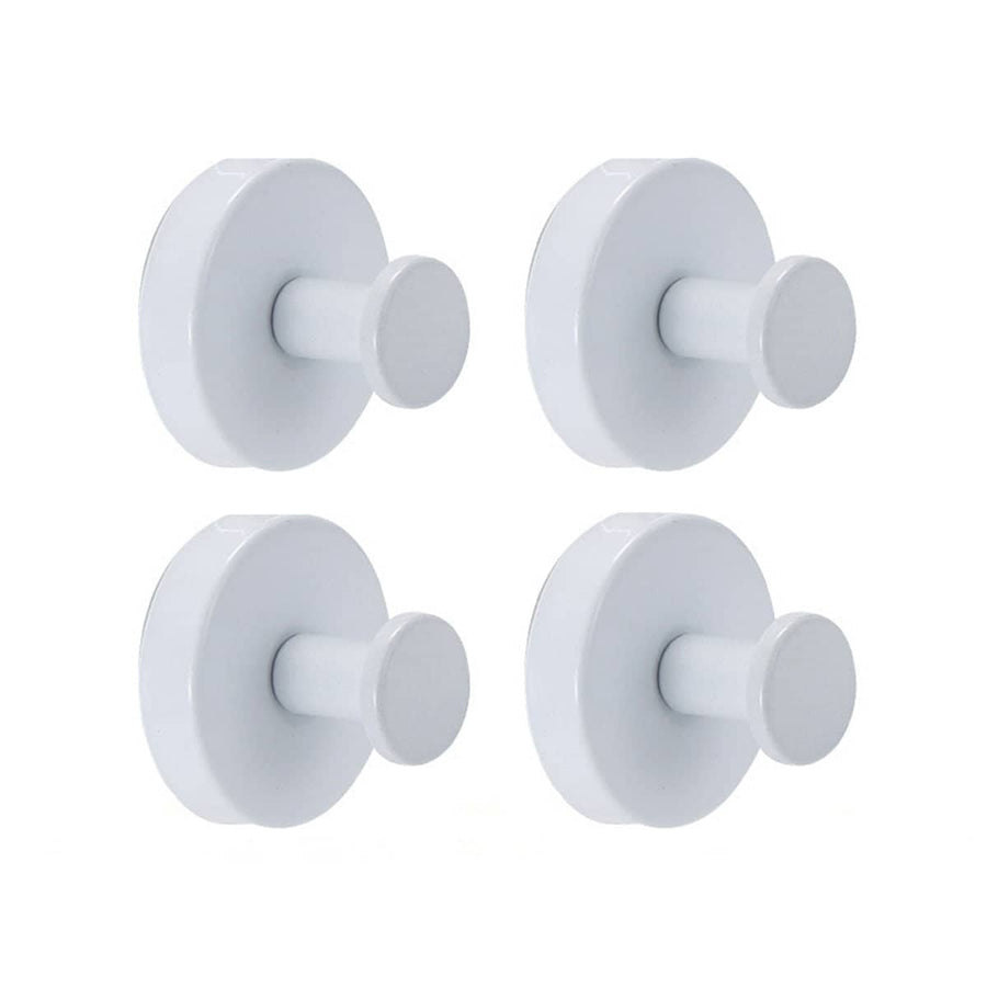 Suction Cup Wall Hooks for Bathroom, No Drill - White, Pack of 4