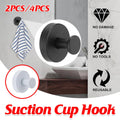 Suction Cup Wall Hooks for Bathroom, No Drill - White, Pack of 4 - view 2