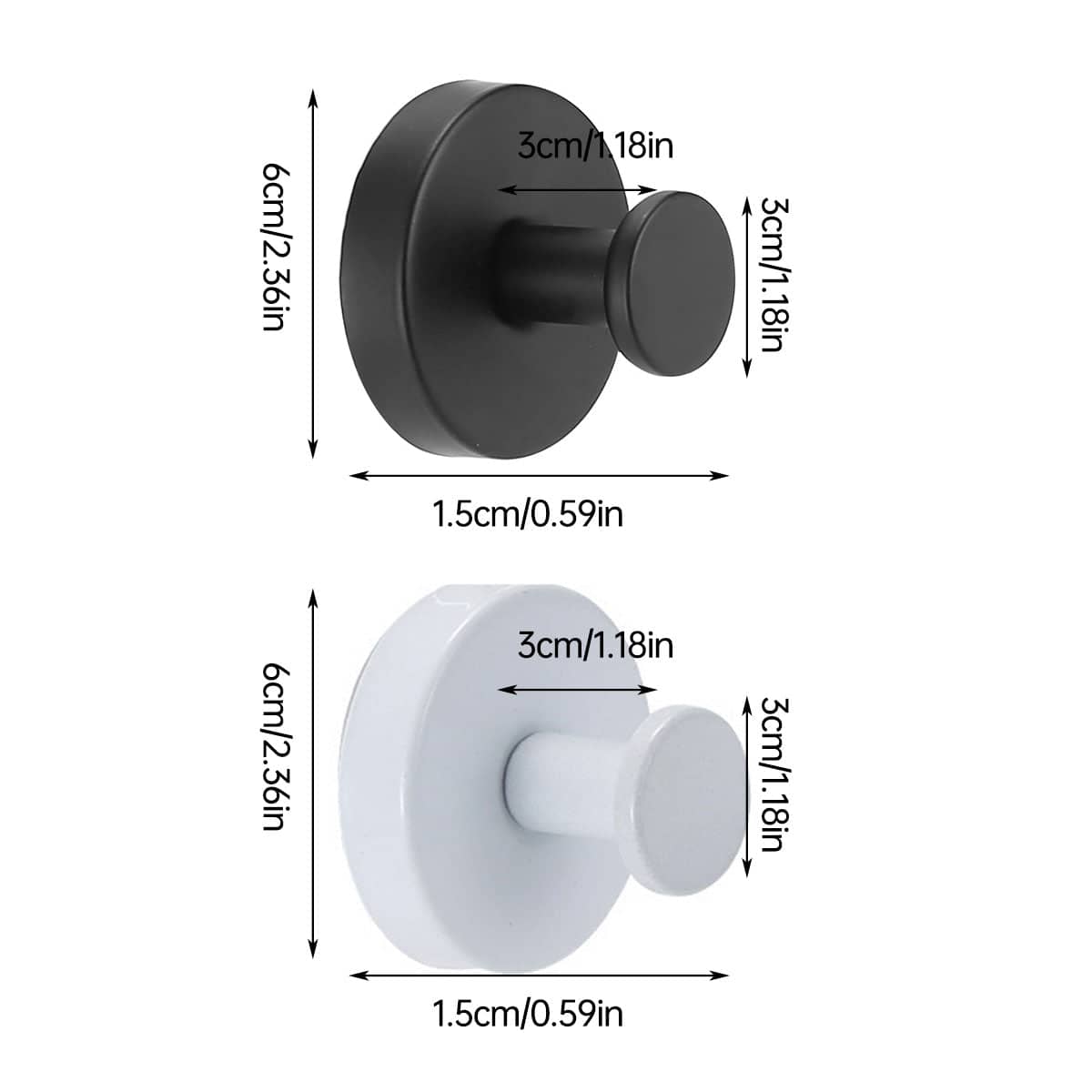 Suction Cup Wall Hooks for Bathroom, No Drill - White, Pack of 4 - view 4