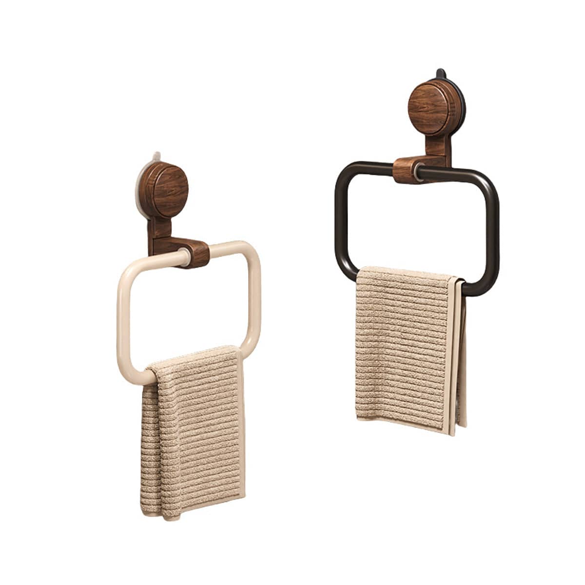 Suction Cup Wall Mounted Bathroom Towel Rack - Black - view 3