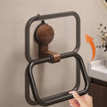 Suction Cup Wall Mounted Bathroom Towel Rack - Black - view 5