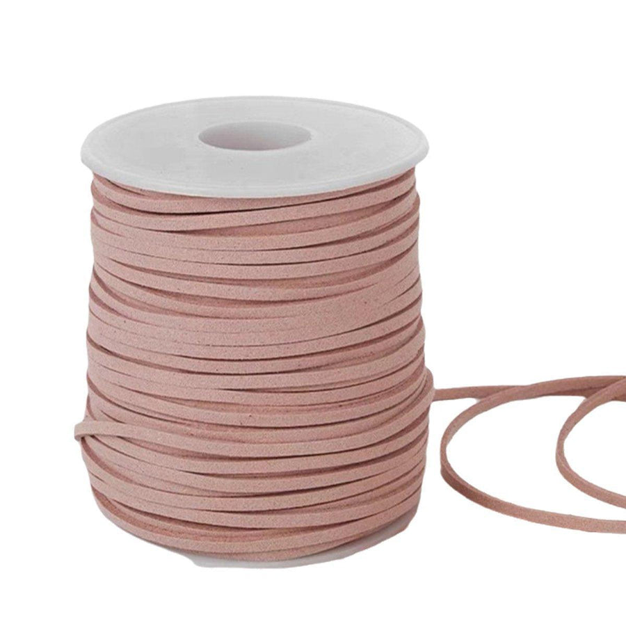 Suede Leather Rope for DIY Braiding and Gift Wrap, 3mm x 50 Yards - Dusty Pink