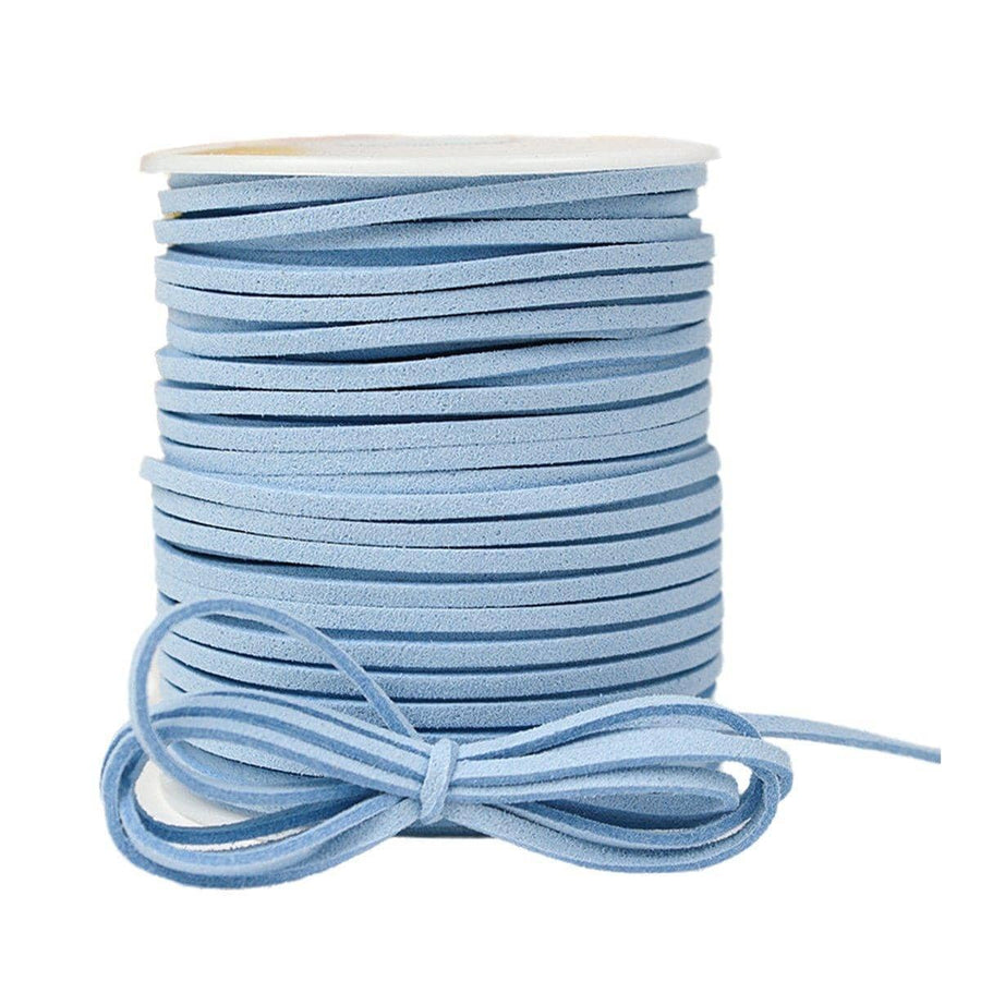 Suede Leather Rope for DIY Braiding and Gift Wrap, 3mm x 50 Yards - Light Blue