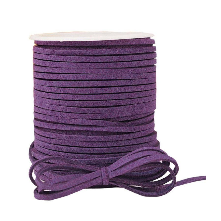 Suede Leather Rope for DIY Braiding and Gift Wrap, 3mm x 50 Yards - Purple
