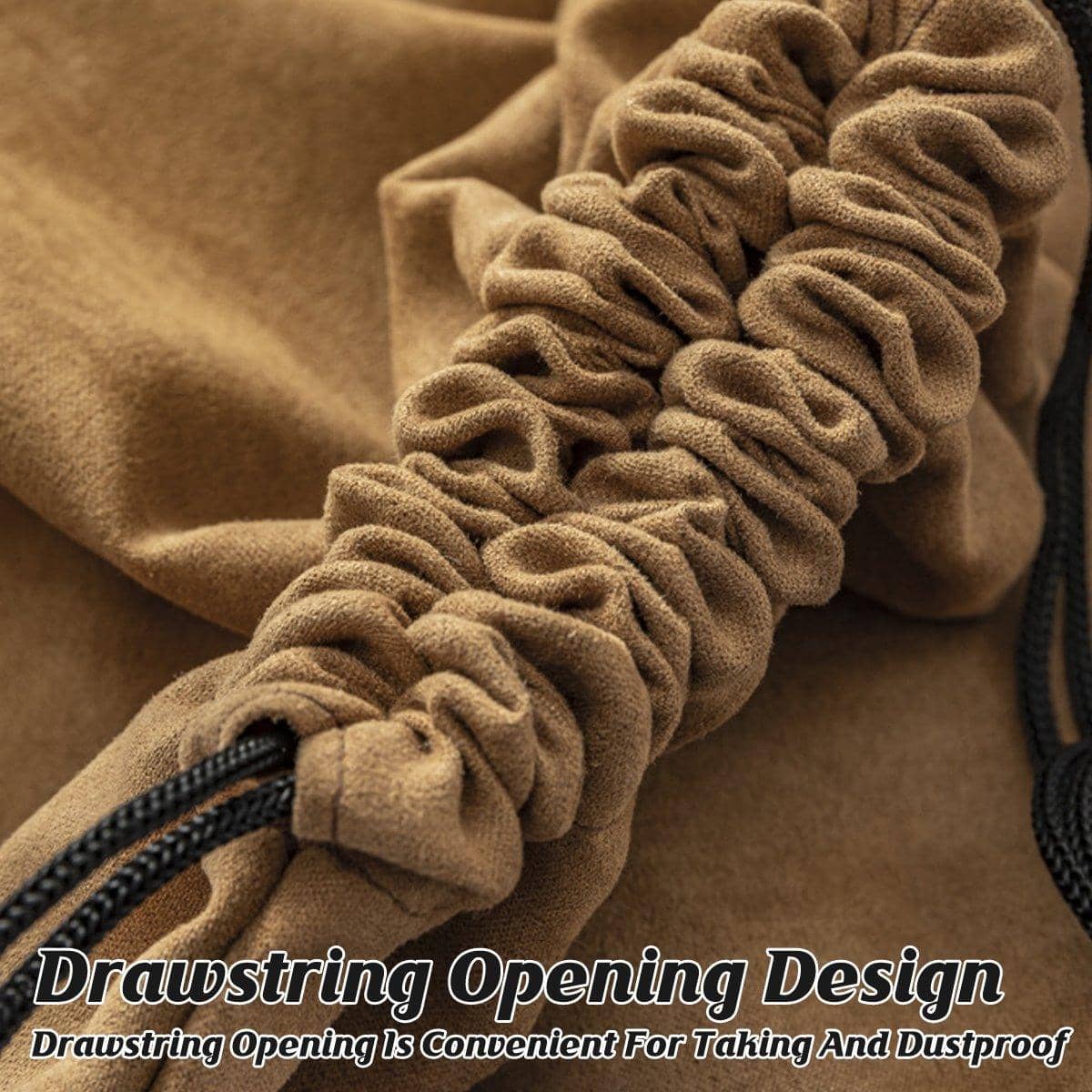 Suede-Look Dust Bags Set of 4, Drawstring Handbag Storage Bags for Protection - view 5