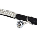 Suede Rhinestone Cat Collar with Bell, Adjustable - Purple - view 5