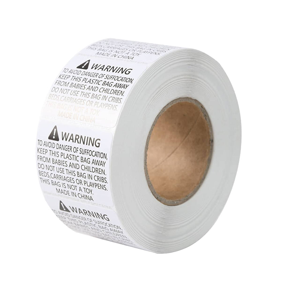Suffocation Warning Labels, Roll of 500 - 10 x 8 cm